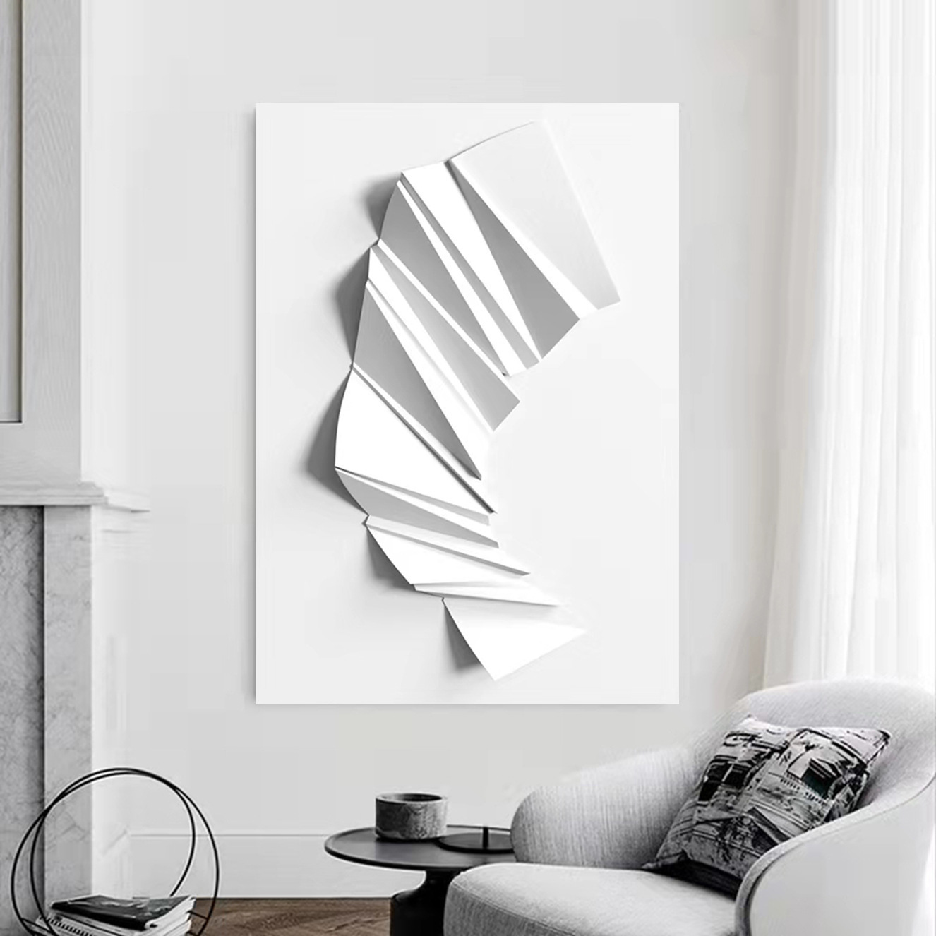 现代简约立体浮雕入户玄关挂画北欧高端客厅餐厅沙发背景墙装饰画图片
