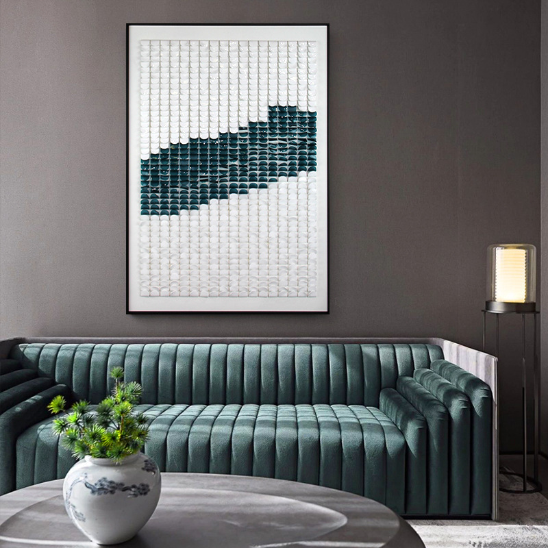 简约现代轻奢玄关装饰画极简壁画客厅亚克力实物走廊高档立体挂画图片