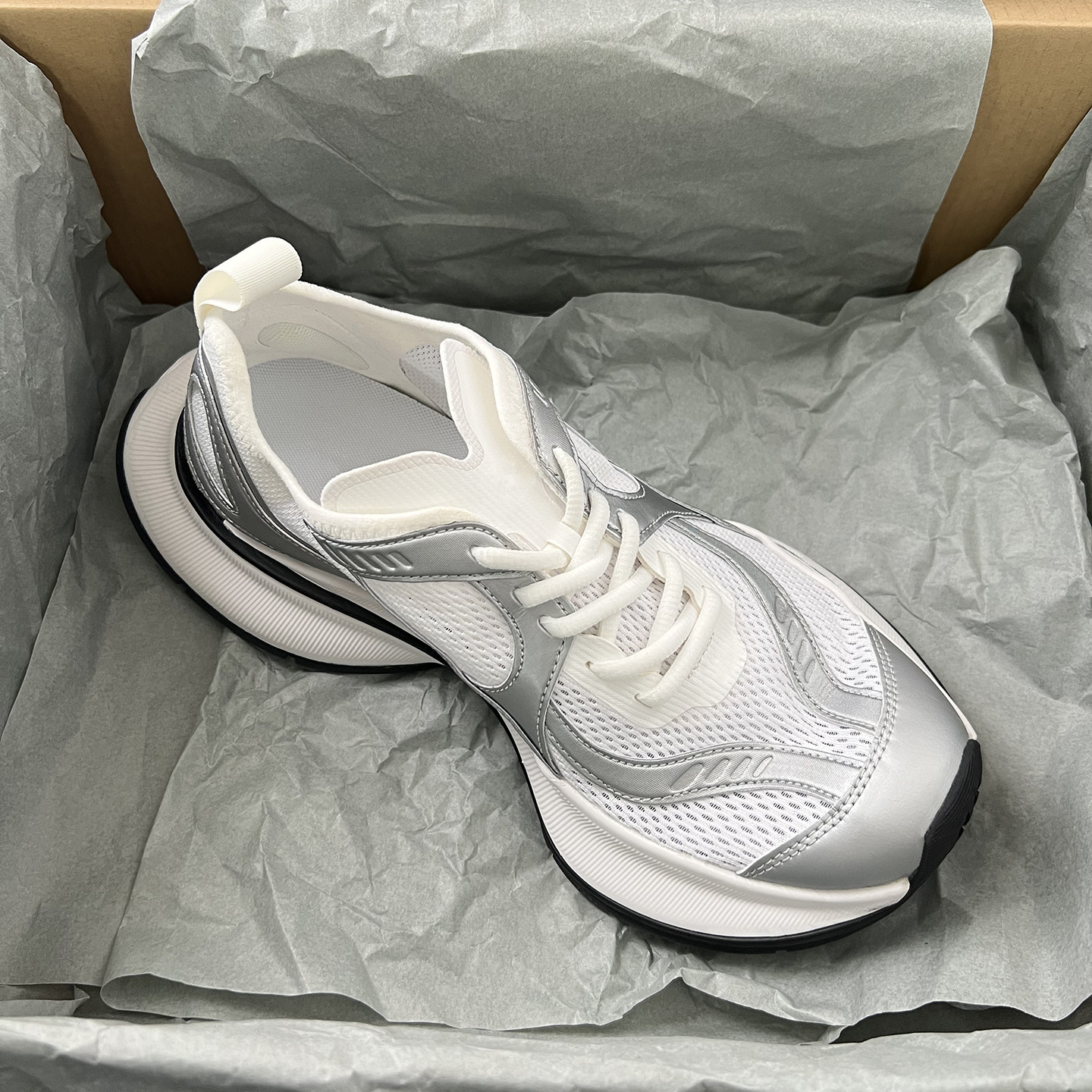 【高定工艺】怒推！核心品质 ，巅峰之造~厚底运动休闲银色老爹鞋,女鞋,老爹鞋,淘宝优惠券,粉丝福利购,淘宝优惠卷