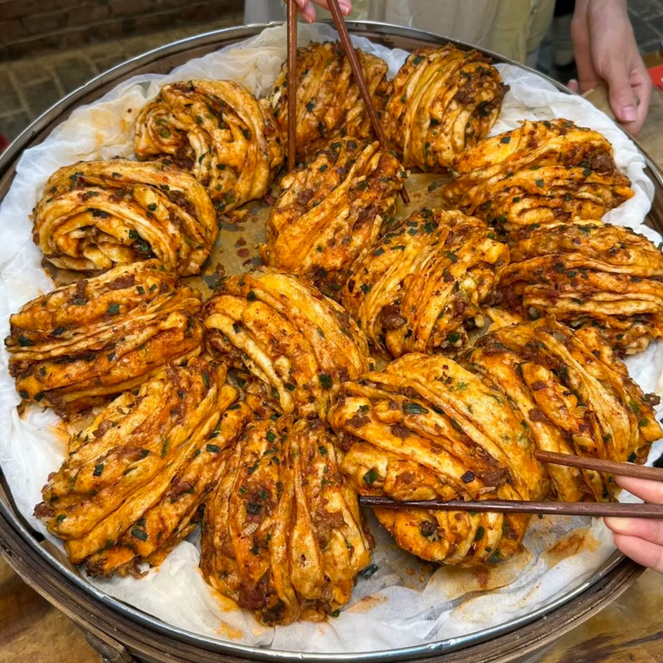 料多多~牛肉香菜花卷手工馒头