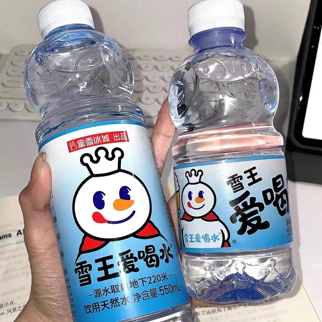 蜜雪冰城矿泉水雪王爱喝水雪王瓶装水常温矿泉水饮用天然水6瓶装