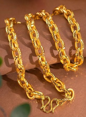 新款项链男士霸气大车花O字圈圈锁链土豪大链子