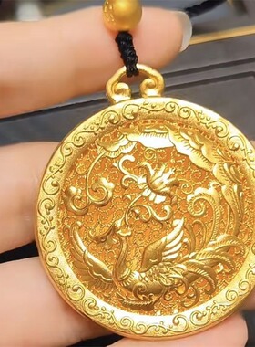 新中式国潮凤栖梧桐吊坠项链新款古典小众毛衣链送女友妈妈礼