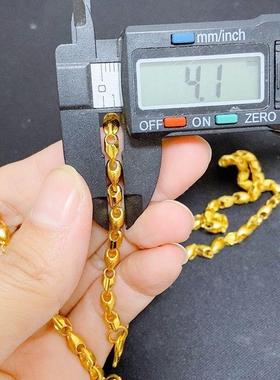 沙金仿真新款项链精工男女男士瓜子链麻花麦穗久不掉色