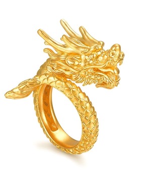 中国龙戒指国潮男女款霸气生肖龙开口中国风潮流指环古典风