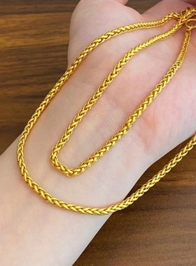 沙金肖邦项链 60公分麦穗链配链素链气质