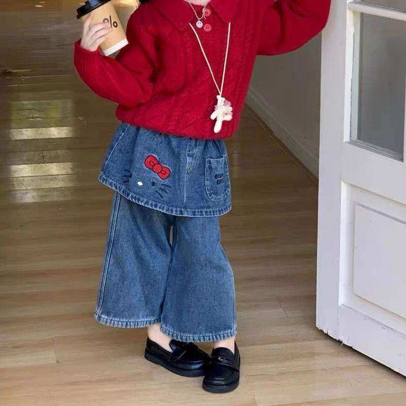 女童屁帘牛仔裤2025新款冬季加绒加厚宽松阔腿裙裤儿童裤子女孩冬,童装/婴儿装/亲子装,儿童牛仔裤,淘宝优惠券,粉丝福利购,淘宝优惠卷