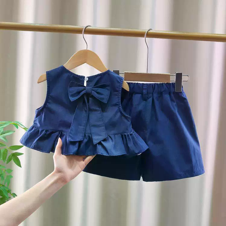 1-78岁女童夏装新款宝宝夏季两件套儿童牛仔棉衣服中小童牛仔套装