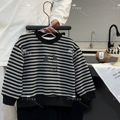 冬季新款韩版男童冬装纹圆领上衣