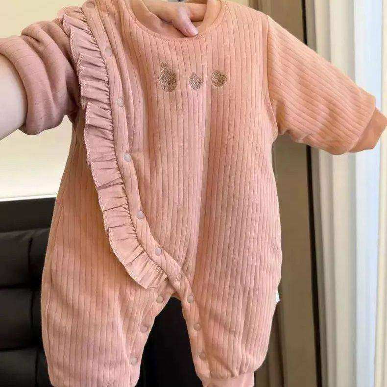 婴儿夹棉连体衣秋冬季女童可爱花边哈衣宝宝a加厚保暖外出爬服,童装/婴儿装/亲子装,连身衣/爬服/哈衣,淘宝优惠券,粉丝福利购,淘宝优惠卷