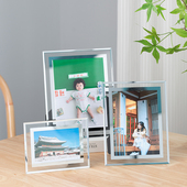 水晶玻璃相框摆台七寸6 10寸婚纱照片框现代简约七寸A5A4像框架