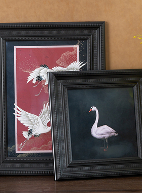 中式复古风小众高级感黑色A3 20 16寸相框摆台油画框装裱画框定制