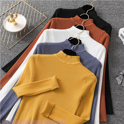 Autumn Women Pullovers Sweater Knitted Long Sleeve Elasticit