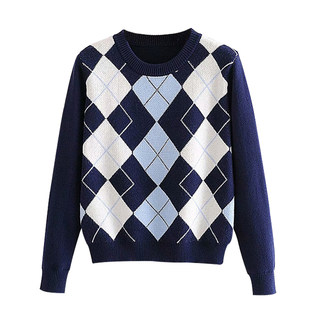 Women sweater pullover 2020 New fashion autumn diamond-shape