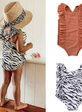 Toddler Baby Girls Zebra Pattern One-piece Swimsuit Swimwear