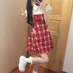 学院风假两件连衣裙子女夏季 气质公主 2025新款 设计感甜美时尚