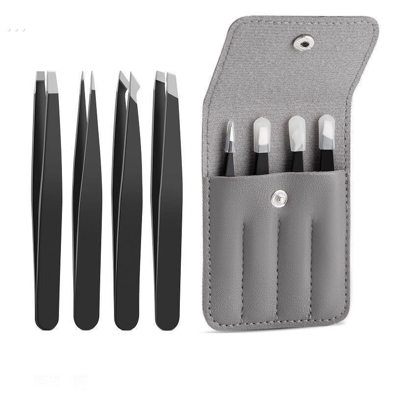 拔白头发神器不锈钢镊子小夹子把胡子胡须汗毛夹去除拔毛平口镊子