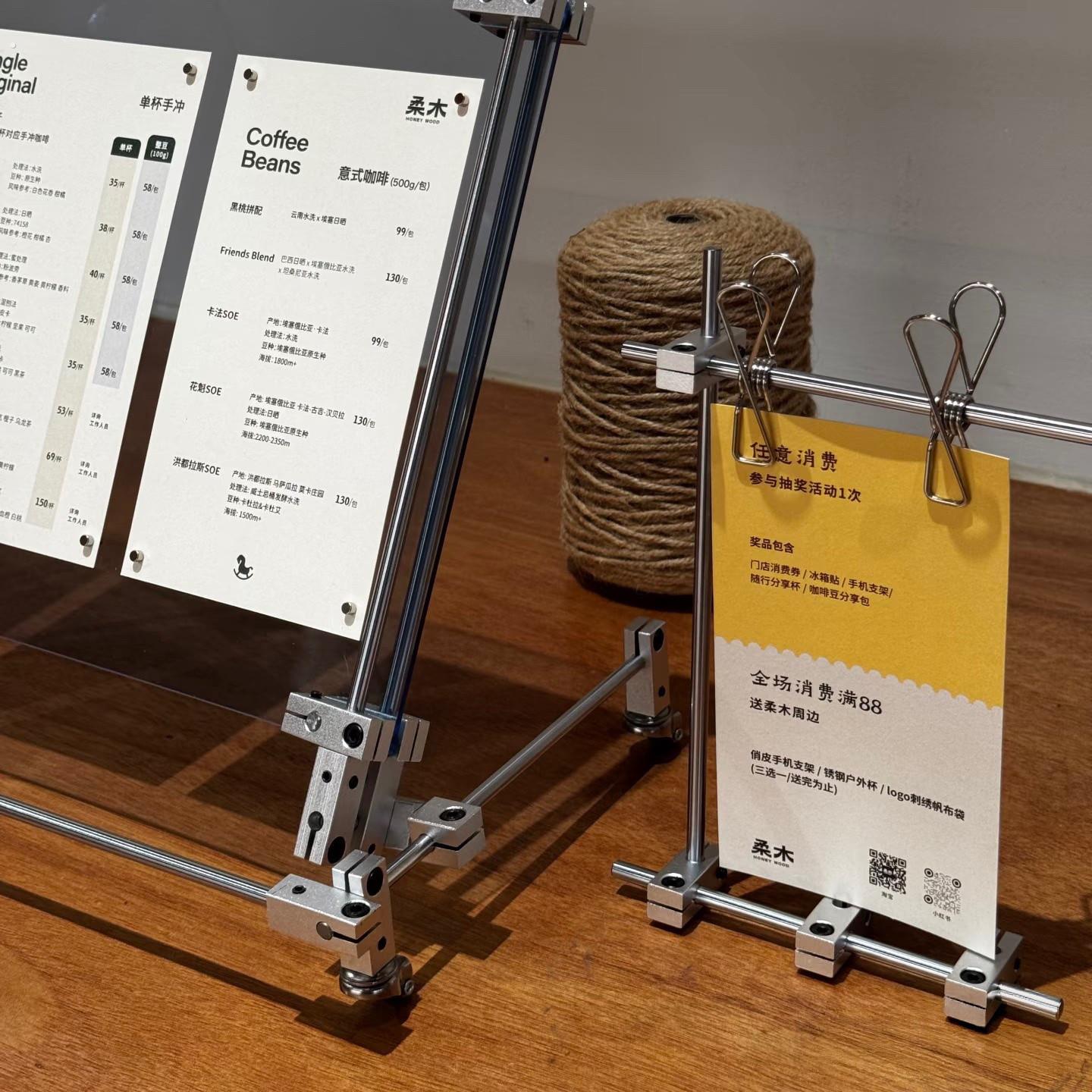 明信片照片展示架工业风光轴海报架桌面相片咖啡店置物架装饰架子
