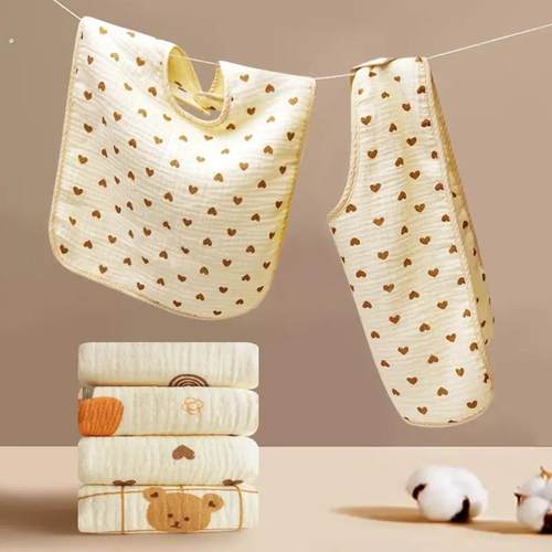 防水纯棉纱布成人口水巾大人偏瘫老人专用的吃饭围嘴围兜围脖饭兜