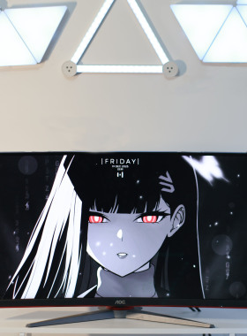 蝴蝶电竞房显示器耳朵装饰黑色