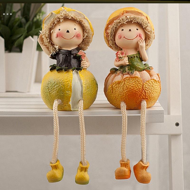 家居创意装饰品客厅小摆件吊脚娃娃可爱卧室个性摆设电视柜酒柜