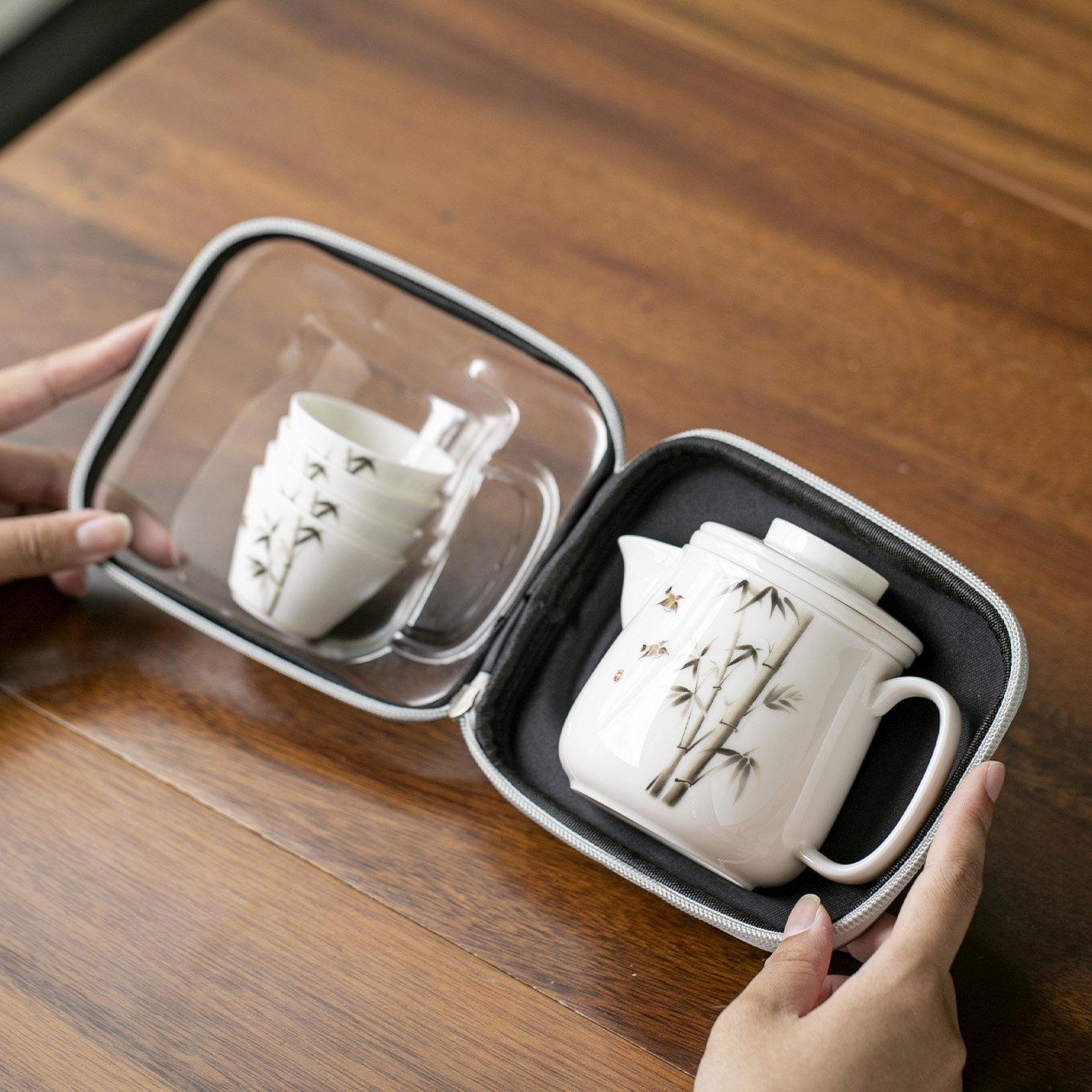 可携式旅行茶具套组户外随身快客杯茶具外出携带包喝茶旅游泡茶器
