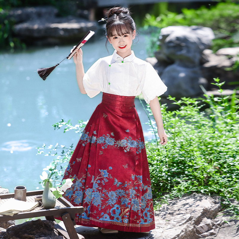 夏季新款女童马面裙女童