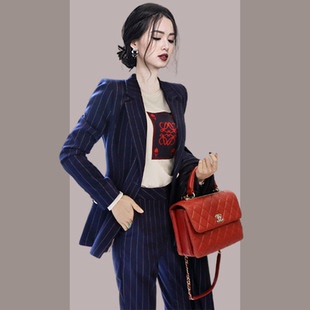 女2025年秋季 套装 新款 休闲长裤 时髦两件套 高级感时尚 女装 职业西装
