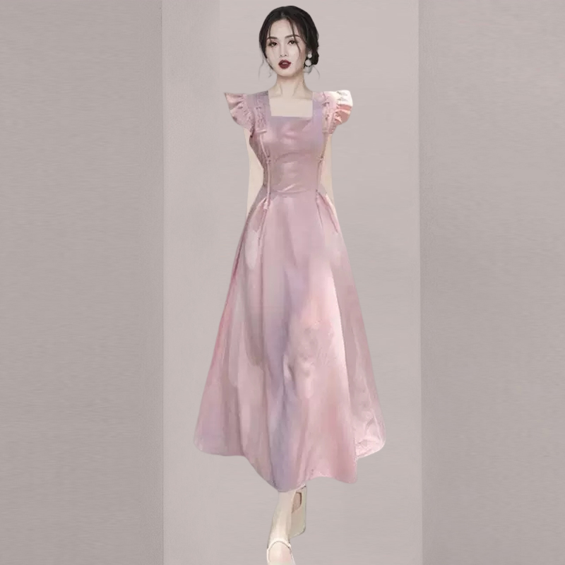 法式茶歇高级感气质名媛连衣裙女