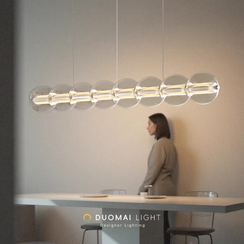 新款意大利米兰Sferica餐厅长条吊灯意式现代极简岛台吧台玻璃灯,家装灯饰光源,餐厅吊灯,淘宝优惠券,粉丝福利购,淘宝优惠卷