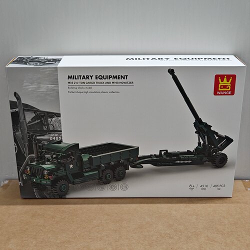 万格军事系列4510M35a2卡车+m198榴弹炮小颗粒485pcs拼装积木玩具
