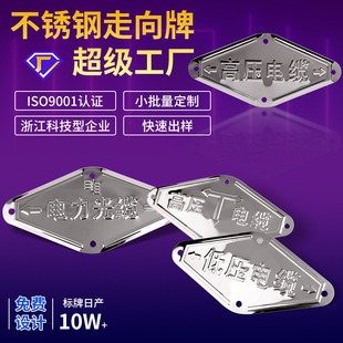 现货不锈钢高压电缆标识标牌低压中间接头电力光缆走向标示牌