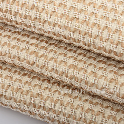 工厂直销加厚提花棉麻布390g中高端麻棉手袋沙发家纺墙布面料