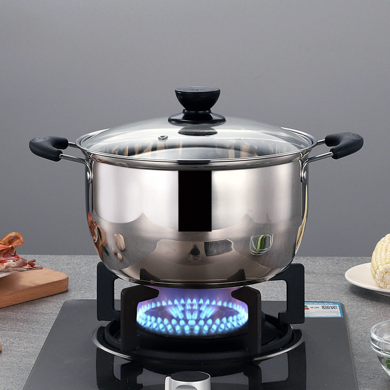 【单人带盖小奶锅】家用平底丕锈钢加厚奶锅汤锅热奶煮面锅煮宵夜