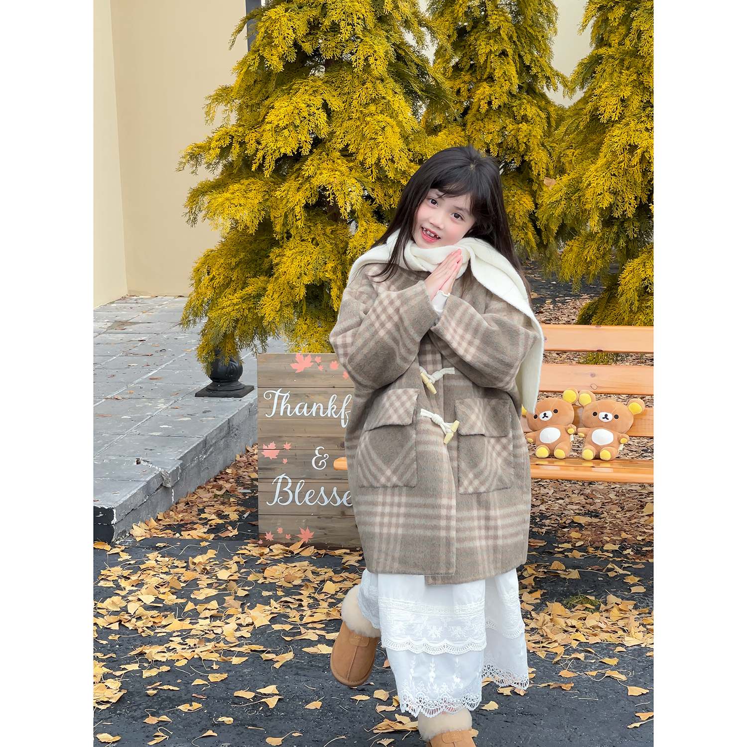 女童冬季韩版纯羊毛衣呢大衣