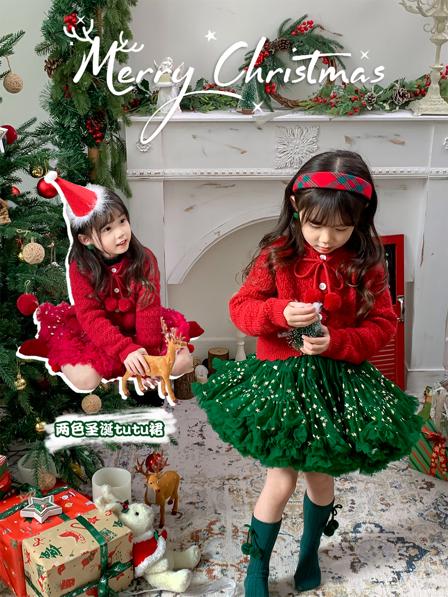 NONOCHILD圣诞新年tutu裙2件套