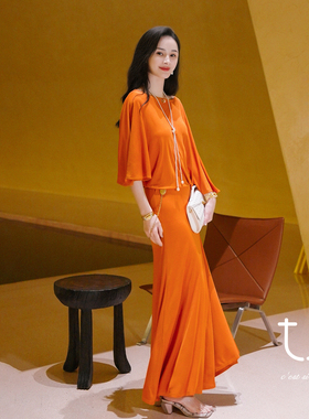 TU 素纨轻舞 立裁一片式连衣裙2026年春夏新款松弛感阔版长裙子