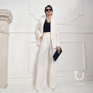 外套25年冬新款 羊毛立体压褶西装 正肩通勤西服 奥帕澜影 TU女装