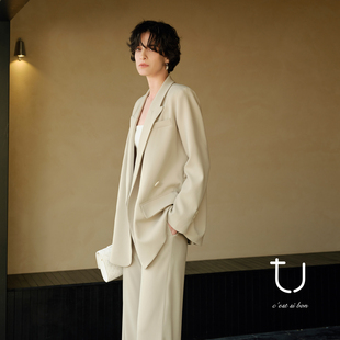 三醋酸一粒扣高智感西装 宽松廓形休闲西服外套 明星同款
