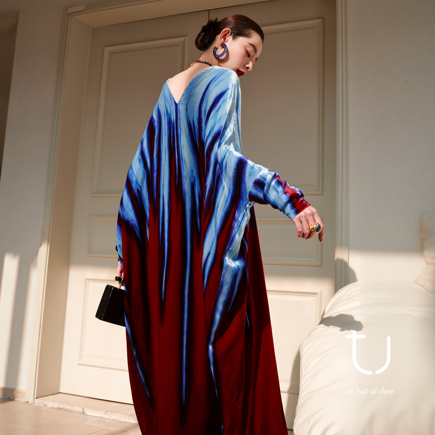 【新年系列】TU真丝丝绒渐变流光阔版连衣裙26春新款纸片人长裙子,女装/女士精品,连衣裙,淘宝优惠券,粉丝福利购,淘宝优惠卷