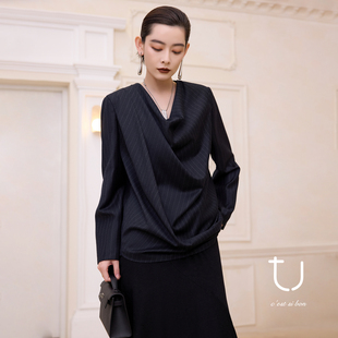 25年冬新款 立裁解构羊毛衬衫 设计感不规则上衣 苏黎世律影 TU女装