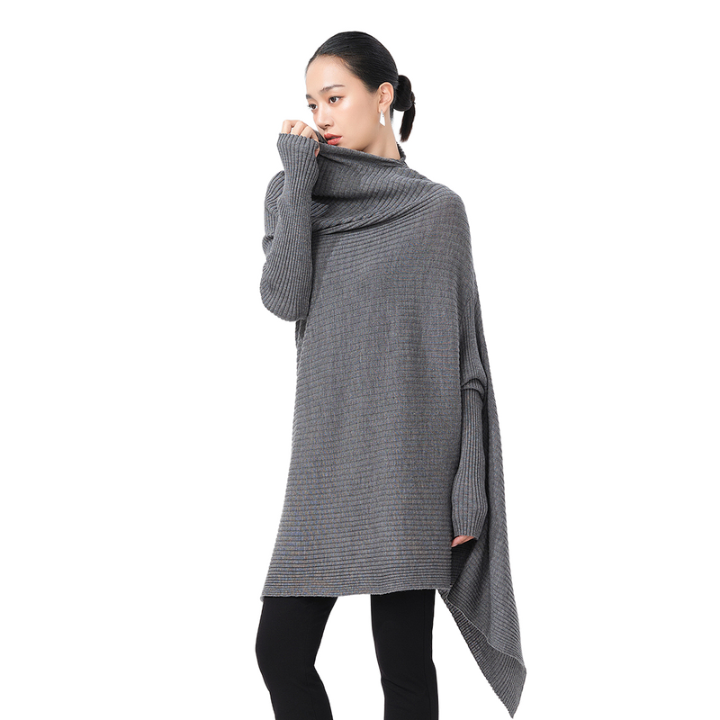 【森林北同款】TU女装半高领羊毛针织衫中长款小众设计感毛衣