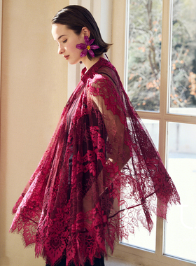 TU蔓舞 松弛感蕾丝斗篷衬衫26年春季新款镂空宽松氛围感披肩上衣
