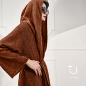 牦牛绒拉绒连帽针织开衫 TU女装 雾漫鎏影 设计感慵懒风宽松长外套