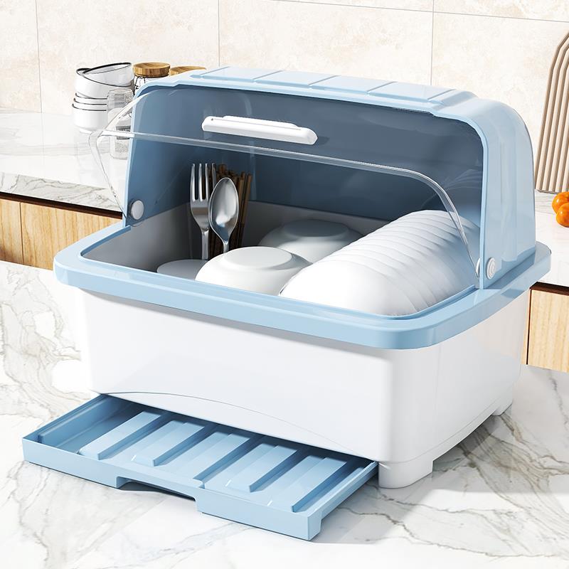 厨房碗筷收纳盒大号餐具碗柜抽屉式沥水器碗架家用多功能置宁岑宁