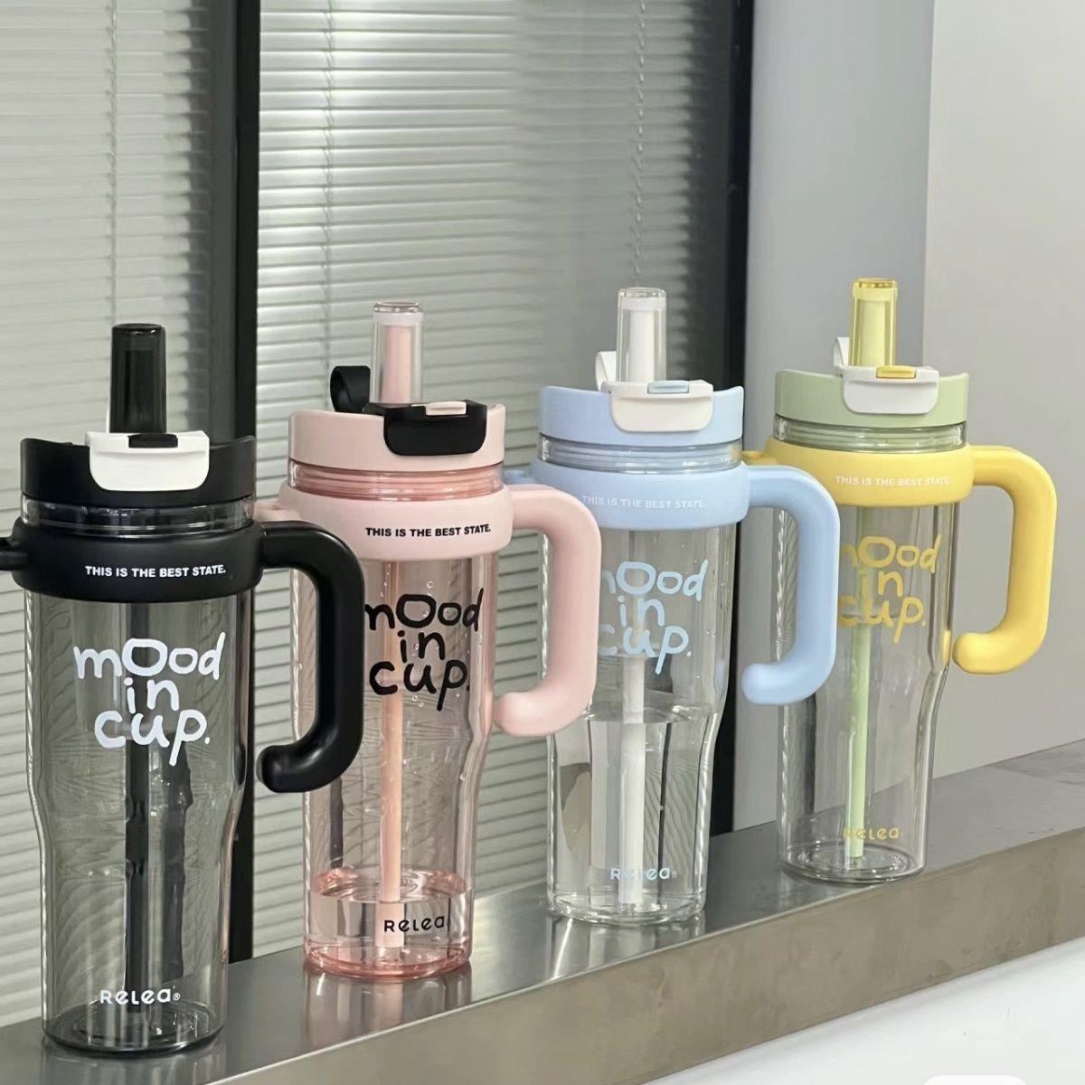 巨无霸冰霸杯女生高颜值新款大容量双饮吸管塑料杯子夏季便携