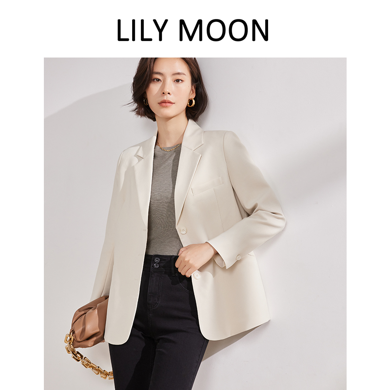 lilymoon韩系小众基础款宽松西服女通勤优雅休闲西装外套