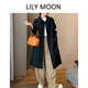 风衣外套白色时尚 LILYMOON春秋赫本风中长款 休闲百搭宽松 清仓