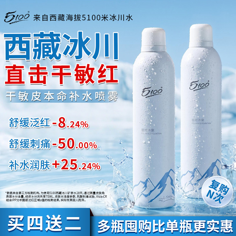 【一喷补水】5100极地冰泉舒缓补水0酒精喷雾修护屏障保湿爽肤水