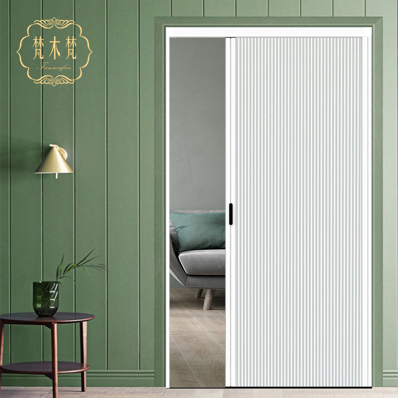 移门折叠推拉门蜂巢无轨卧室厨房客厅卫生间隔断简易隐形门免打孔